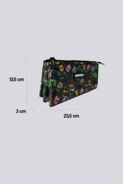 Estuche Escolar Minecraft Pixel 25 Triple - 11.5 X 23.5 X 3 CM