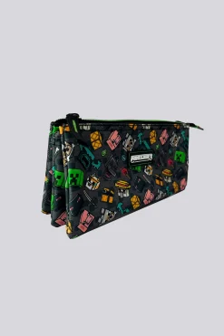 Estuche Escolar Minecraft Pixel 25 Triple - 11.5 X 23.5 X 3 CM