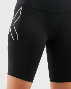 Pantalones Cortos De Compresión 2xu De Correr Tiro Medio