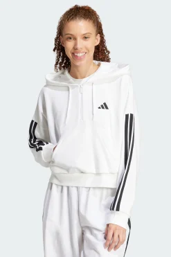 Sudadera Con Capucha Essentials French Terry Quarter-zip 3 Bandas adidas