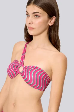 Top Bikini Ysabel Mora Estampado Ondas Copa B