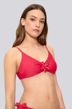Top Bikini Ysabel Mora Triángulo Flor Crochet