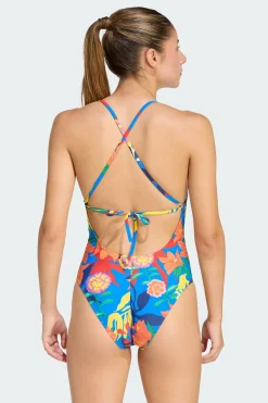 Traje De Baño Con Espalda Anudada Y Diseño De Flores Mexicanas adidas