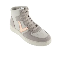 Zapatillas Abotinadas De Efecto Piel Victoria Madrid Con Piezas Serraje Y Logo Metalizado 1258223