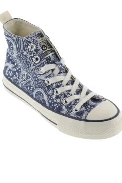 Zapatillas Abotinadas De Lona Bandana Victoria Tribu Con Sello Retro Y Suela Acabado Brillo