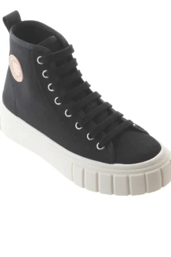 Zapatillas Abotinadas De Lona Victoria Abril Con Parche De Goma Y Suela Gruesa