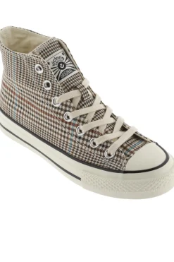 Zapatillas Abotinadas De Lona Victoria Tribu Cuadros Con Sello Retro Y Suela Acabado Brillo 1057104