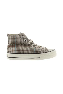 Zapatillas Abotinadas De Lona Victoria Tribu Cuadros Con Sello Retro Y Suela Acabado Brillo 1057104