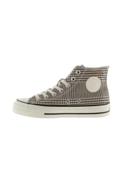 Zapatillas Abotinadas De Lona Victoria Tribu Cuadros Con Sello Retro Y Suela Acabado Brillo 1057104
