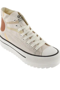 Zapatillas Abotinadas De Lona Estampada Victoria Tribu Doble Con Suela Dentada