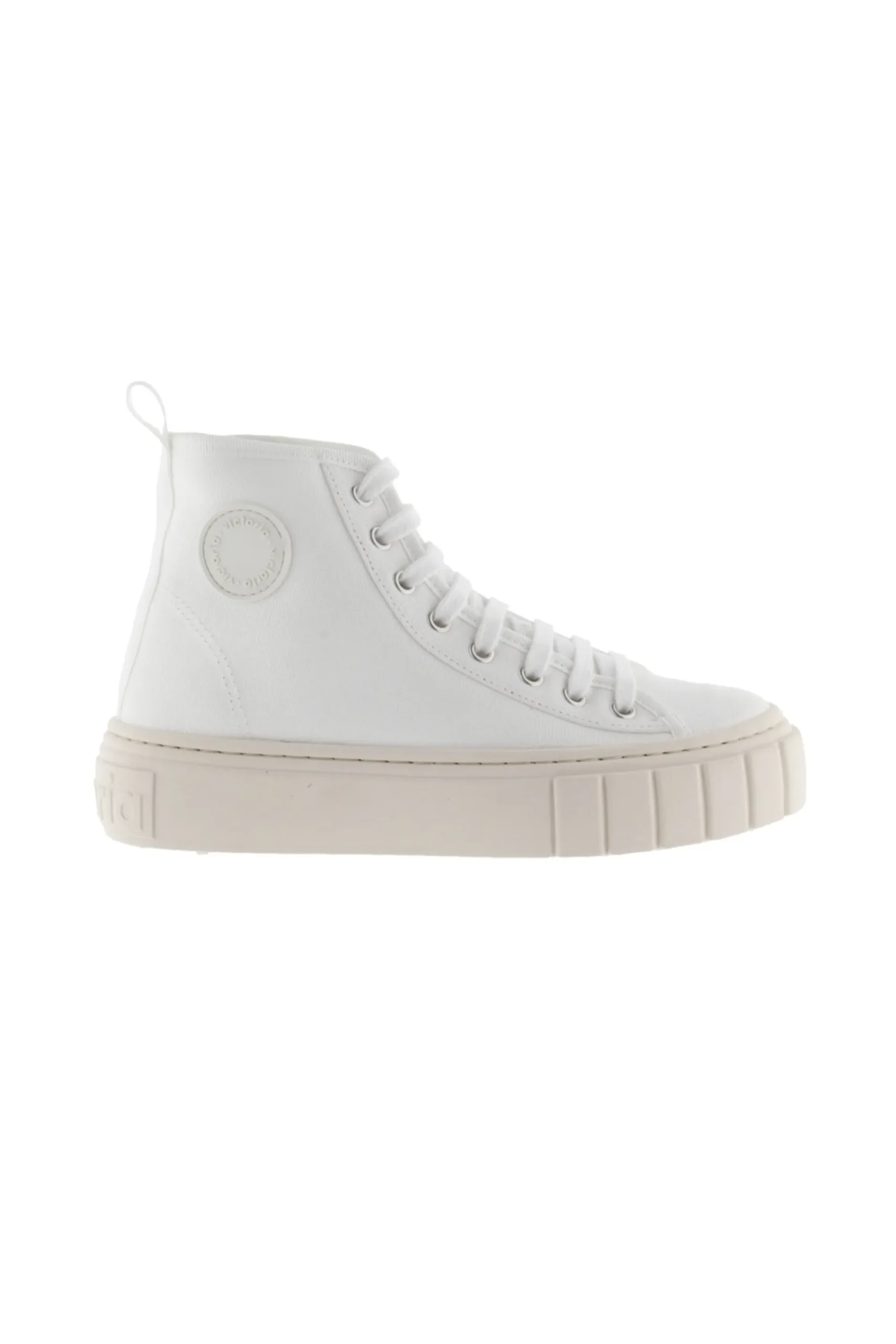 Zapatillas Abotinadas De Lona Victoria Abril Con Sello De Goma Y Suela Gruesa