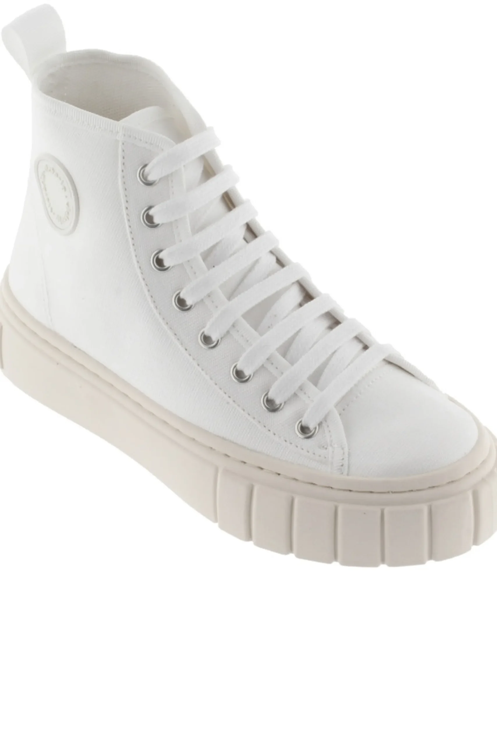 Zapatillas Abotinadas De Lona Victoria Abril Con Sello De Goma Y Suela Gruesa