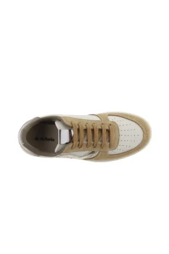 Zapatillas De Efecto Piel Victoria Madrid Con Piezas De Serraje Y Metalizadas En Contraste 1258222