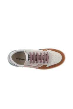 Zapatillas De Efecto Piel Victoria Madrid Con Piezas De Serraje Multicolor Y Trasera Metalizada