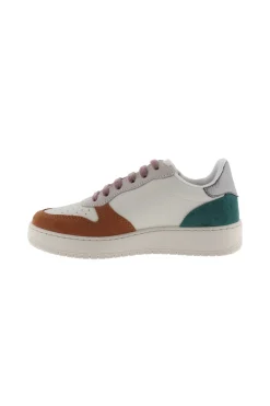 Zapatillas De Efecto Piel Victoria Madrid Con Piezas De Serraje Multicolor Y Trasera Metalizada