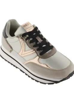Zapatillas Victoria Cometa Multimaterial Con Piezas Metalizadas